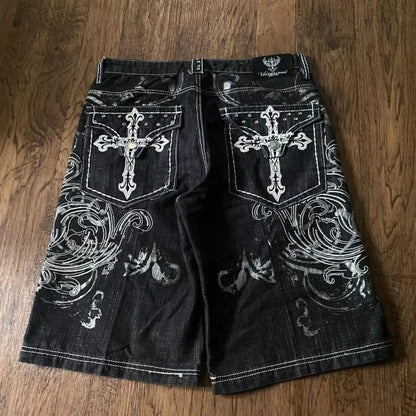 Streetwear Grraphic Denim Shorts