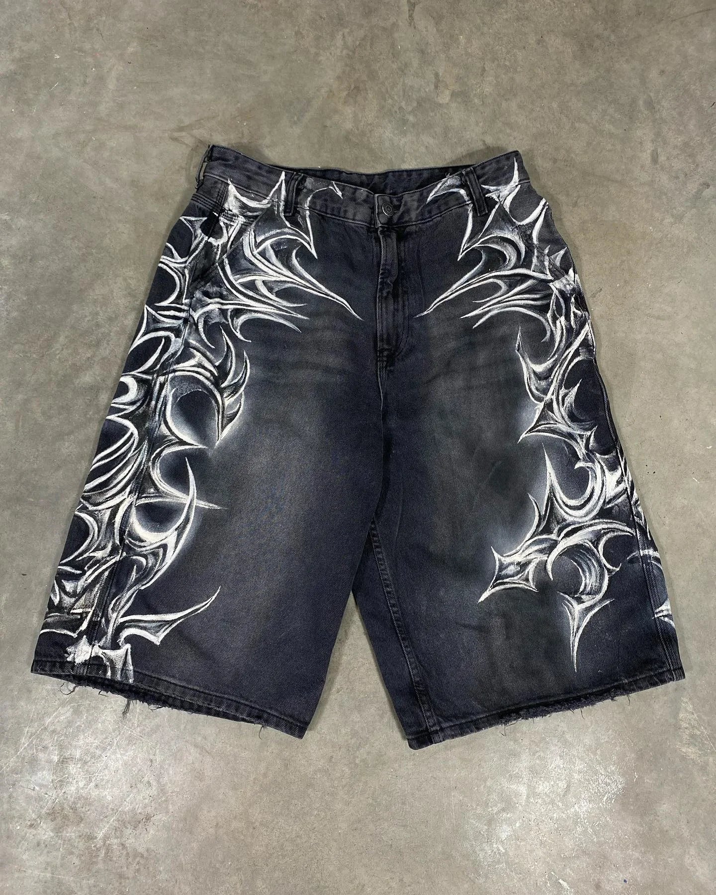 Streetwear Grraphic Denim Shorts