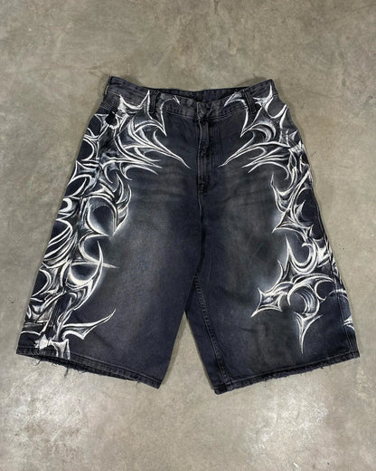 Streetwear Grraphic Denim Shorts