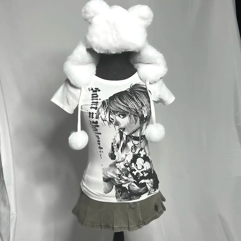 Y2k Anime Streetwear Crop Top