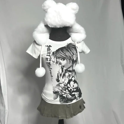 Y2k Anime Streetwear Crop Top