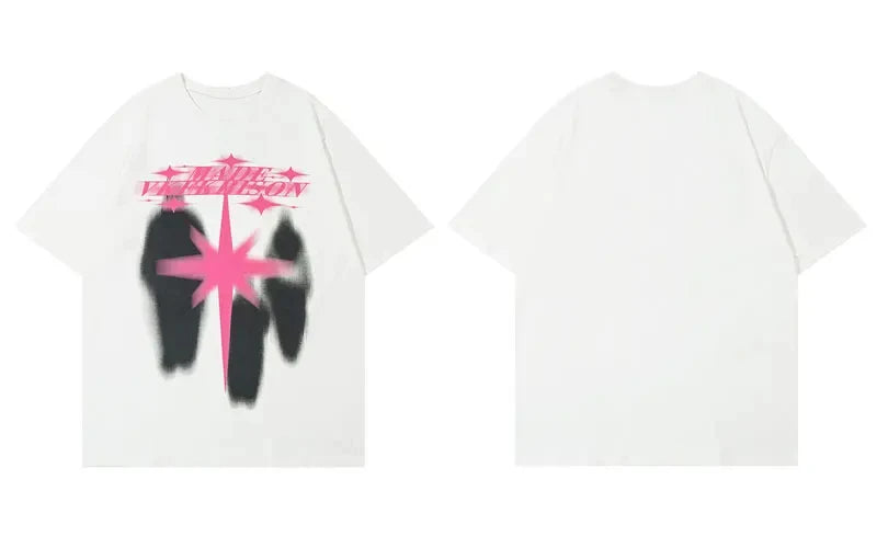 Oversized Streetwear Star Shadow Graphic T-Shirt