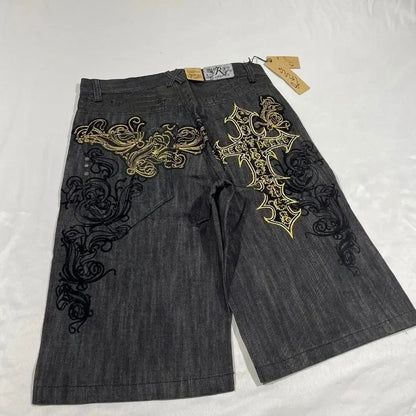 Streetwear Grraphic Denim Shorts
