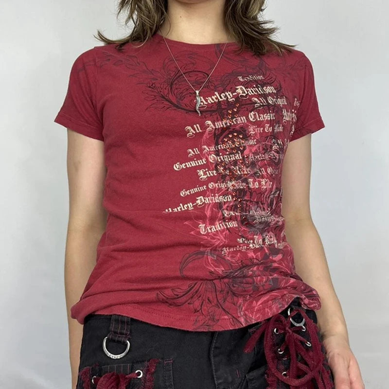 Grunge Letter Print T-shirt