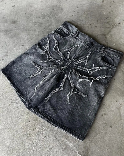 Streetwear Grraphic Denim Shorts