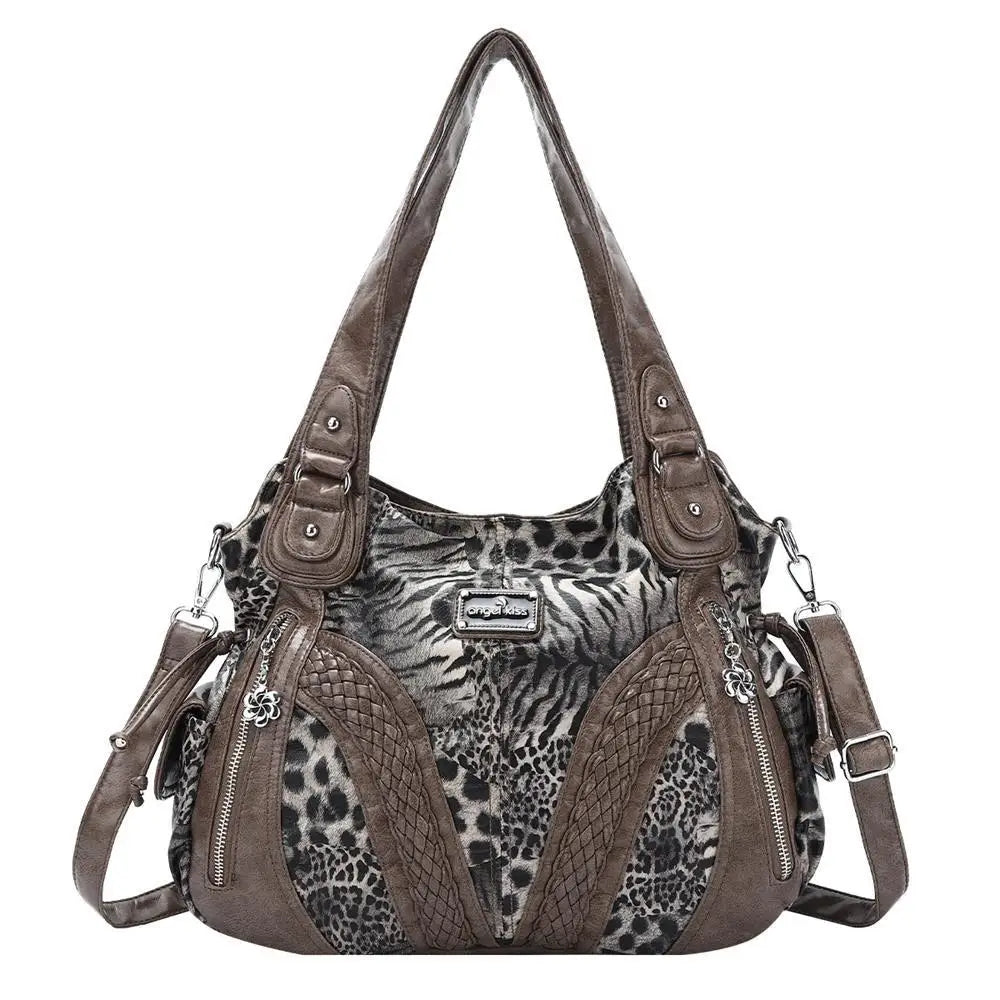 Women Handbags Fashion Black Leopard Shoulder Bag