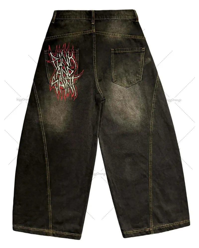 Y2K Loose Spliced Baggy Jeans