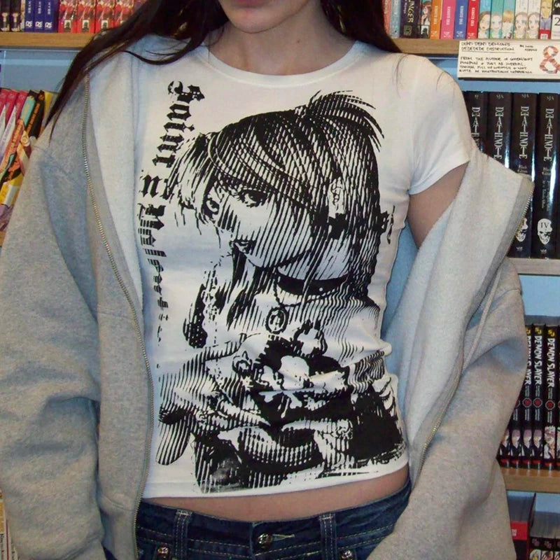 Y2k Anime Streetwear Crop Top