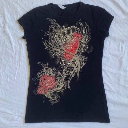 Grunge Letter Print T-shirt