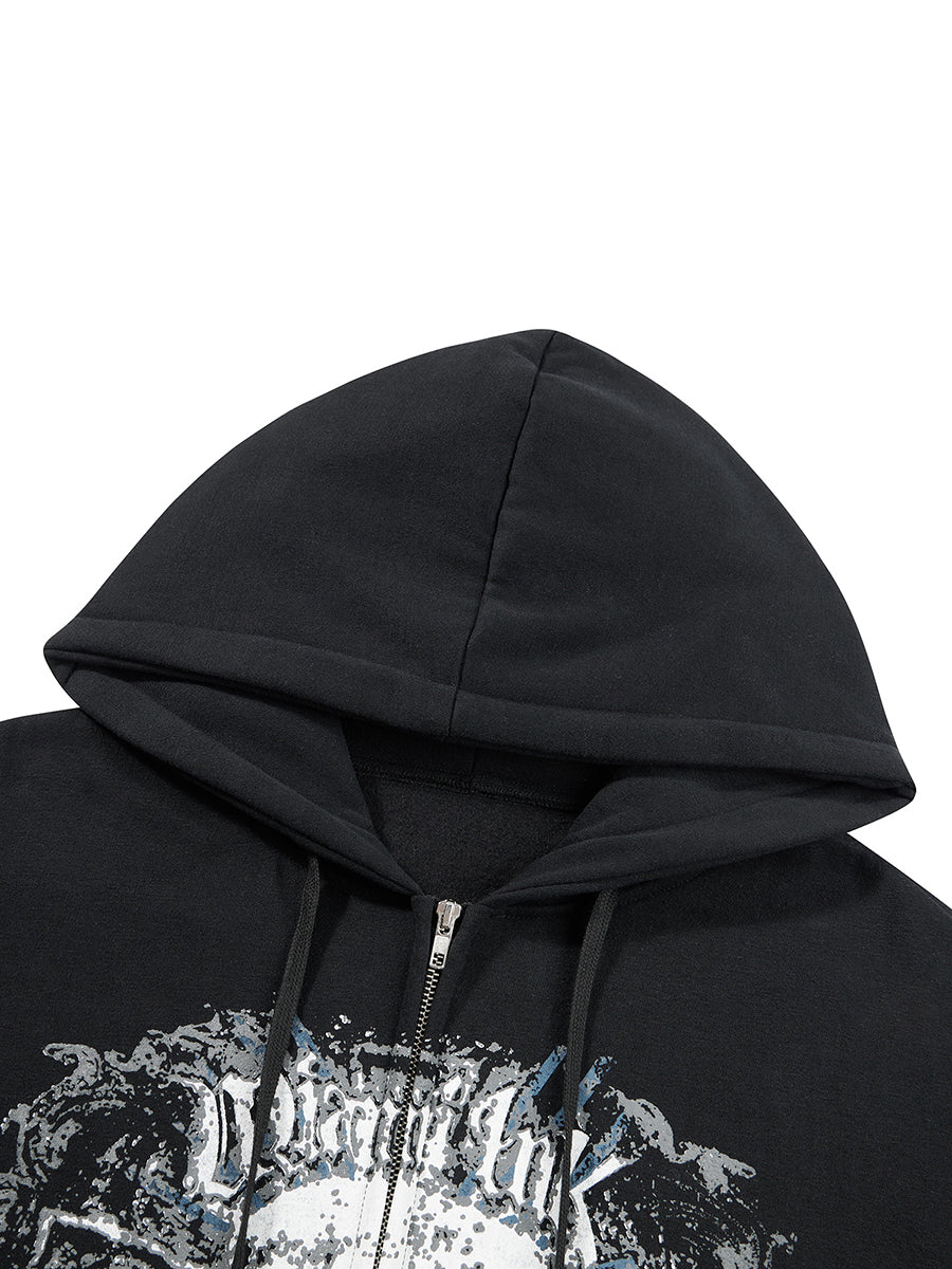 Graphic Zip-Up Hoodie