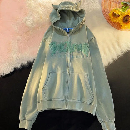 Devil Horns Hoodies Zip Up