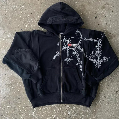 Y2K Retro Streetwear Hoodie