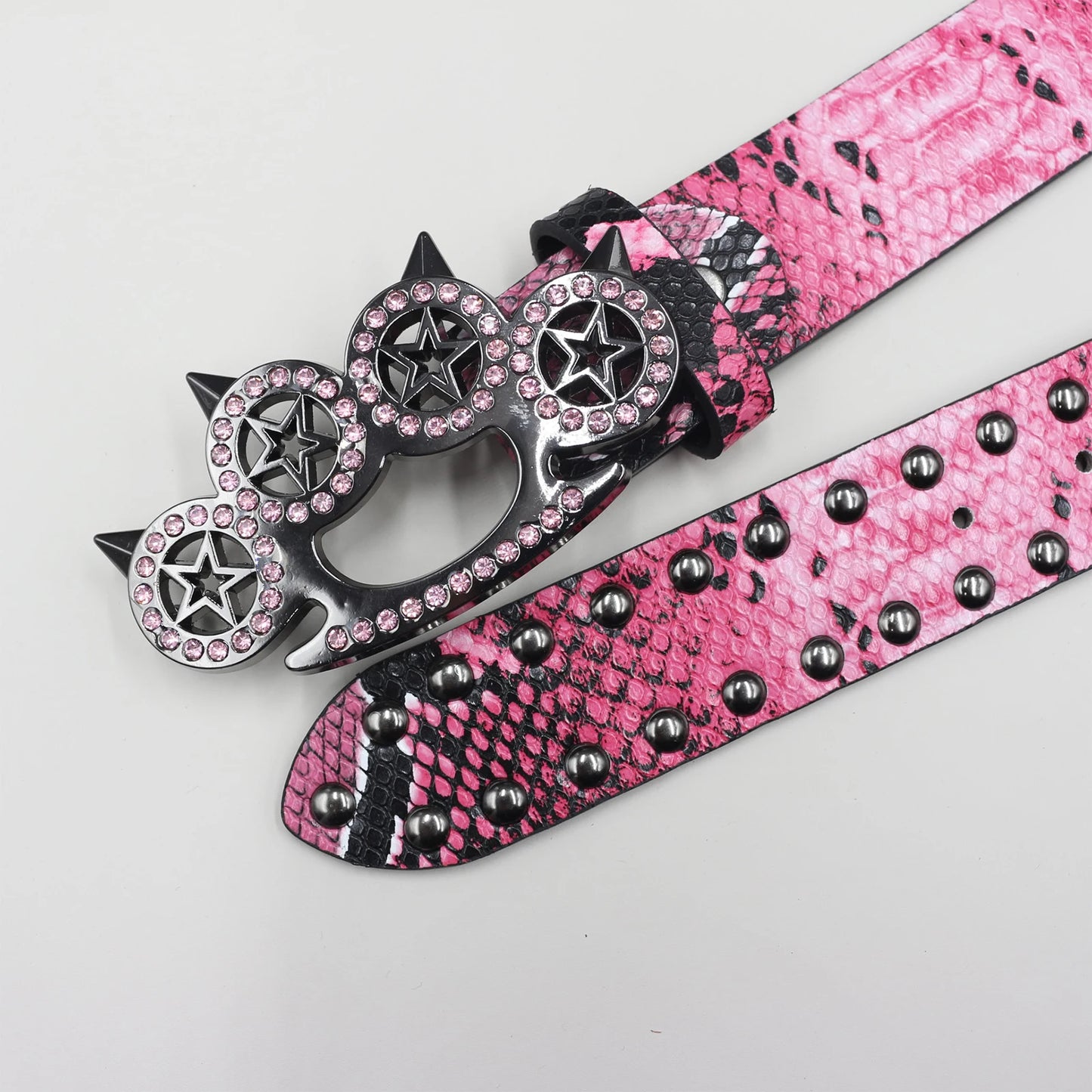 Brass knuckle Leather Belt