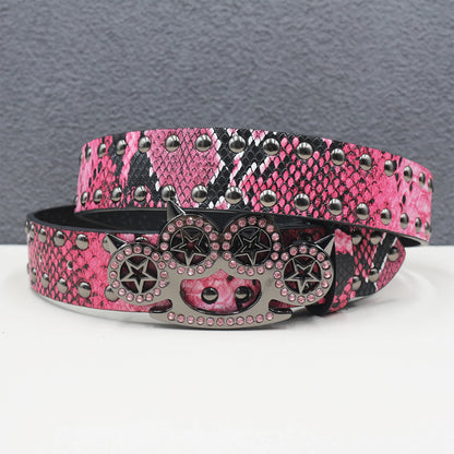 Brass knuckle Leather Belt
