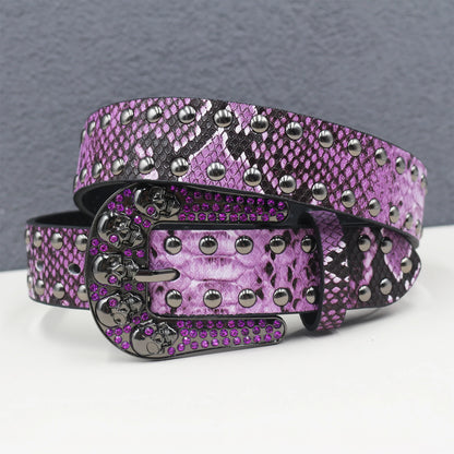 Snake pattern Leather Belt