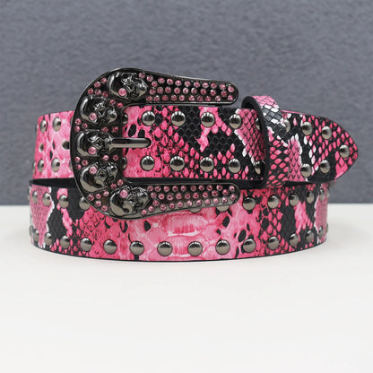 Snake pattern Leather Belt
