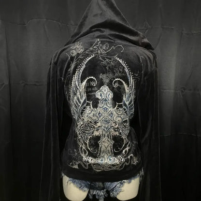 Retro Fur Hoodie Streetwear Y2K