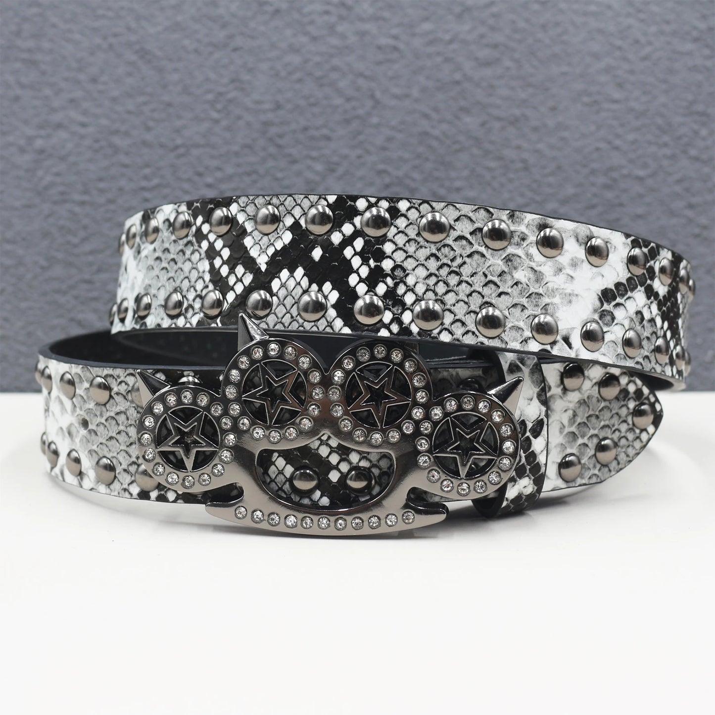 Brass knuckle Leather Belt