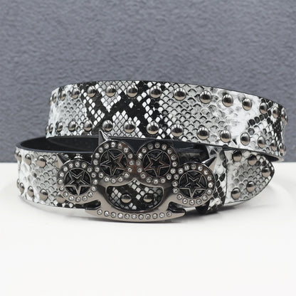 Brass knuckle Leather Belt