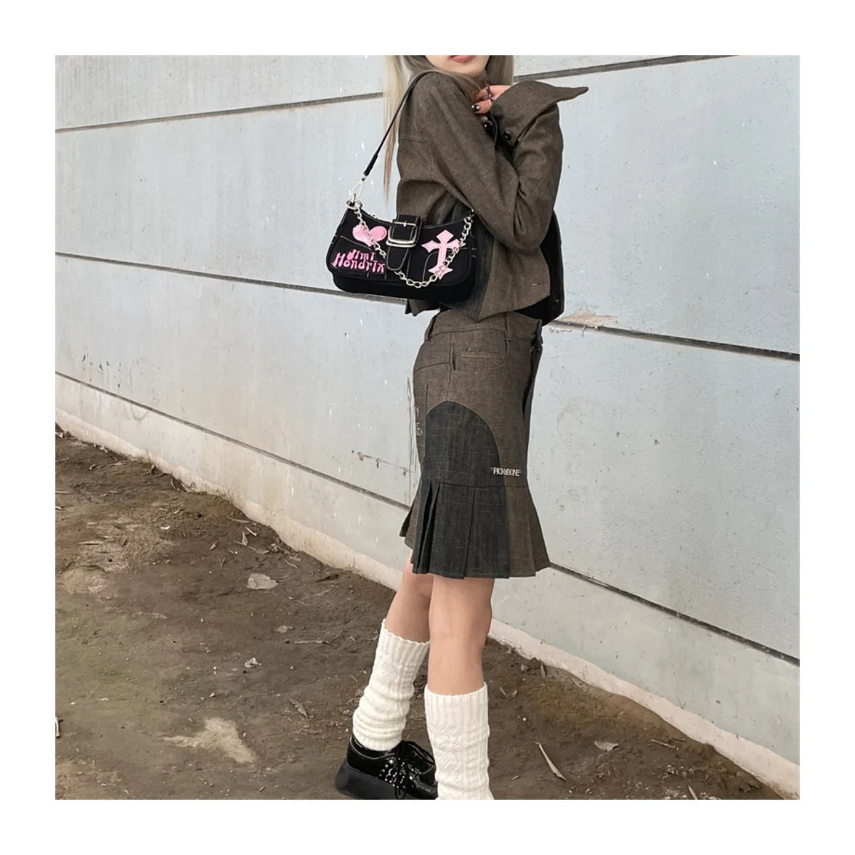 Y2K Black And Pink Shoulder Bag