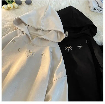 Winter Star Badge Chic Embroidery  Hoodie