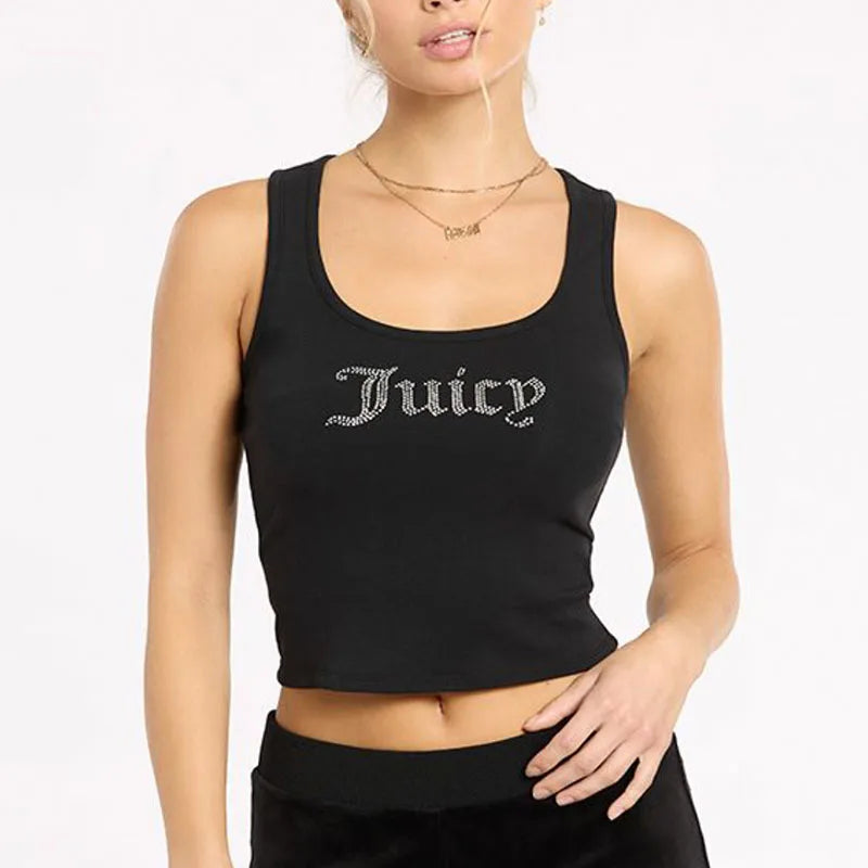 Rhinestone Trendy Crop Top