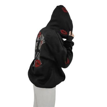 Streetwear Black Graphic Hoodie