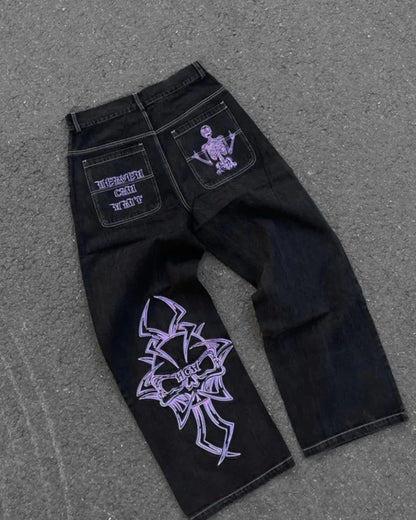 High Waist Graphic Streetwear Jeans