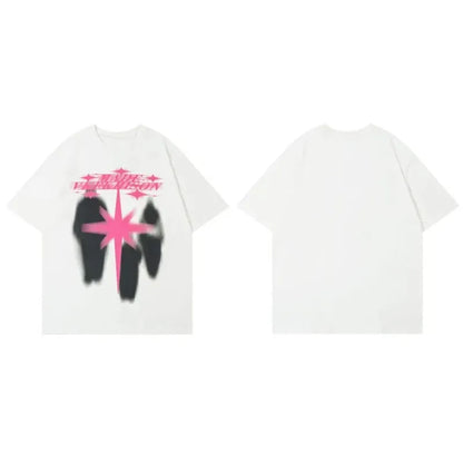 Oversized Streetwear Star Shadow Graphic T-Shirt