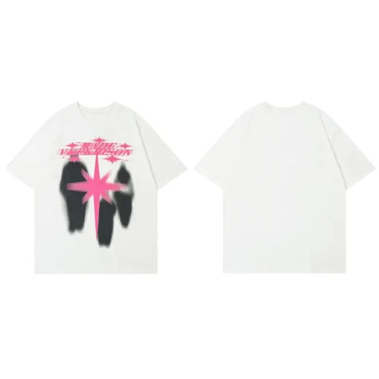 Oversized Streetwear Star Shadow Graphic T-Shirt