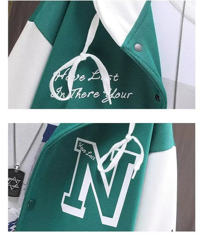 Casual Streetwear Baseball Varsity Jacket