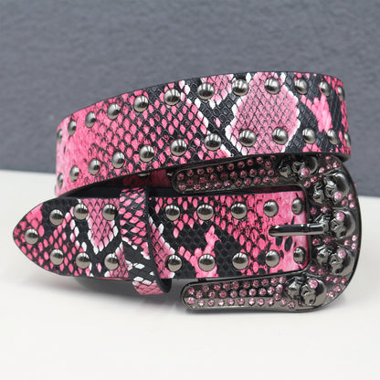 Snake pattern Leather Belt