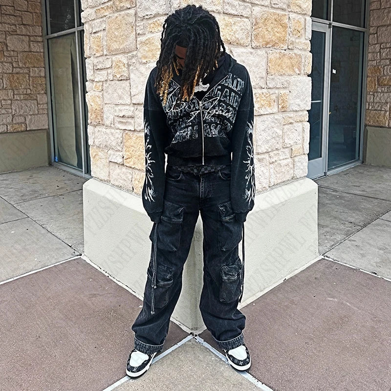 Y2K  Retro Punk zipup Hoodie