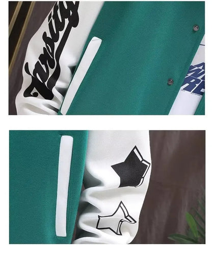 Casual Streetwear Baseball Varsity Jacket