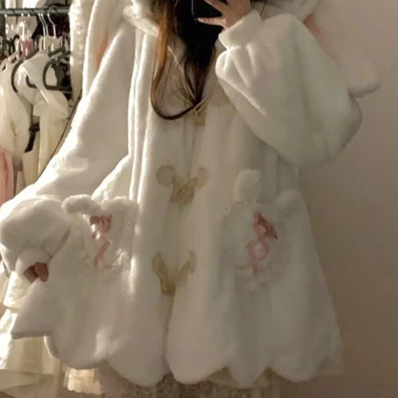 Japanese Style Cute Rabbit Ears Oversized Coat