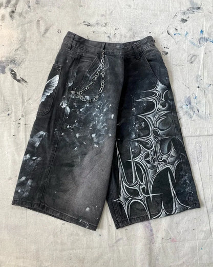 Casual Streetwear Graphic Jorts