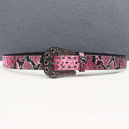 Snake pattern Leather Belt