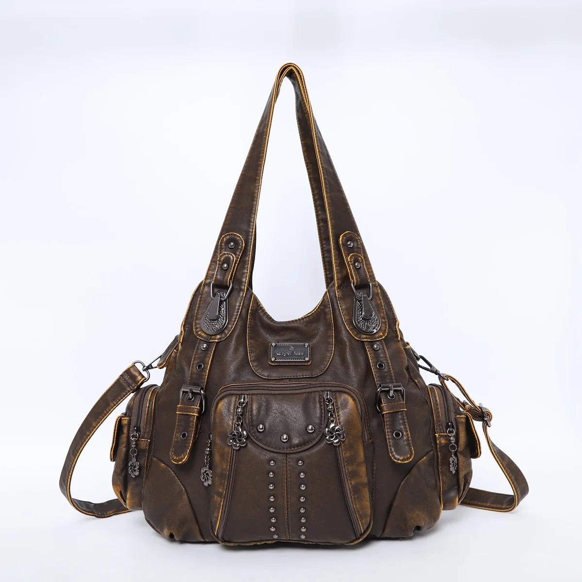 Angel kiss Retro Leather Shoulder Bags