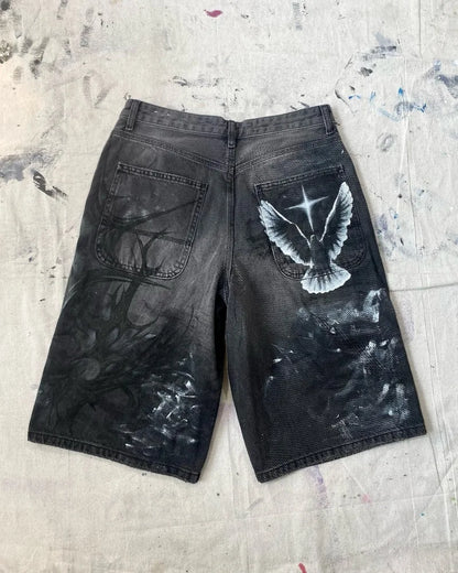 Casual Streetwear Graphic Jorts