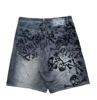 Streetwear Grraphic Denim Shorts