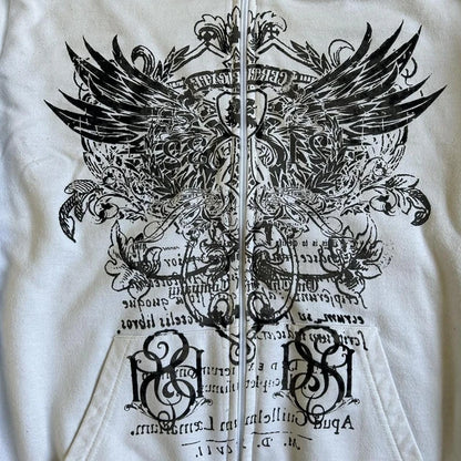 Wing Print Mall Goth Vintage Hoodies