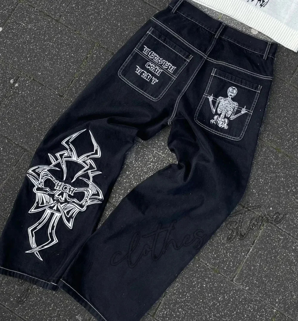 High Waist Graphic Streetwear Jeans