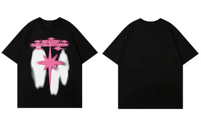Oversized Streetwear Star Shadow Graphic T-Shirt