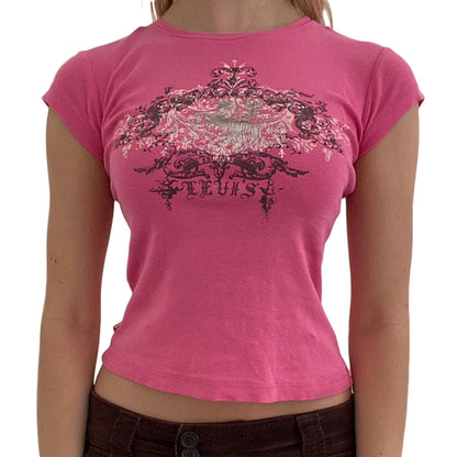 Grunge Graphic Crop-Top