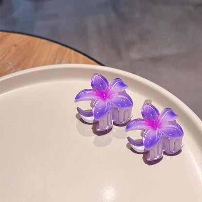 2Pcs Hawaiian Flowers Gradient Hair Clips