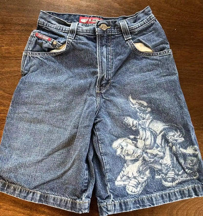 graffiti print retro street Jorts
