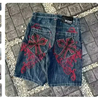 Streetwear Grraphic Denim Shorts