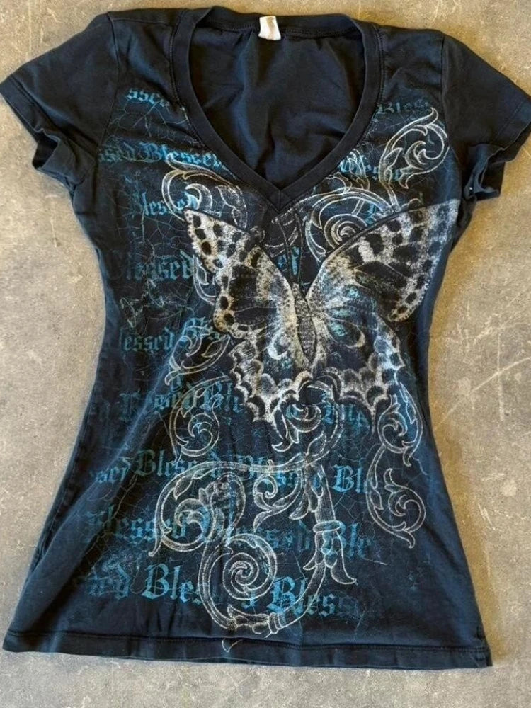 Cropped Butterfly  T Shirts