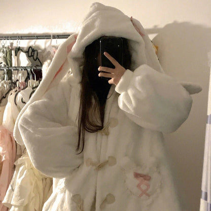 Japanese Style Cute Rabbit Ears Oversized Coat