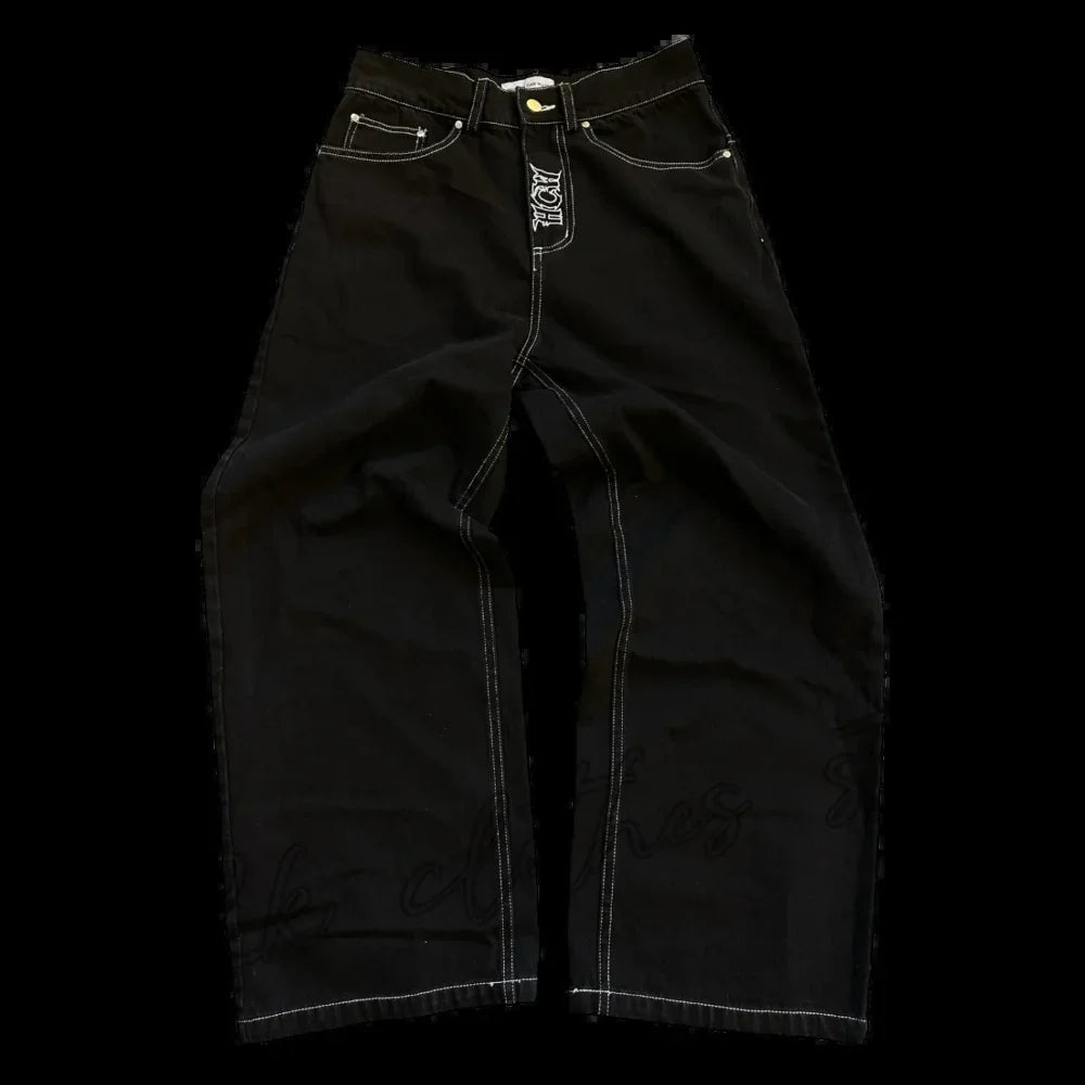 High Waist Graphic Streetwear Jeans